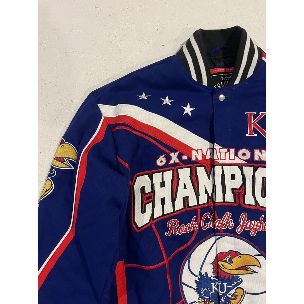 Kansas Jayhawks 2022 National Champions Jacket Mens L Embroidered Basketball - Picture 4 of 11